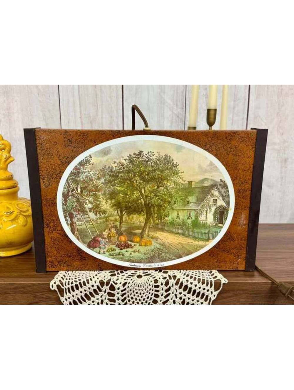 Currier & Ives Autumn Electric Warming Tray 17.25”